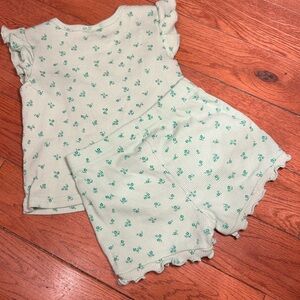 Floral Kids Matching Set - Green